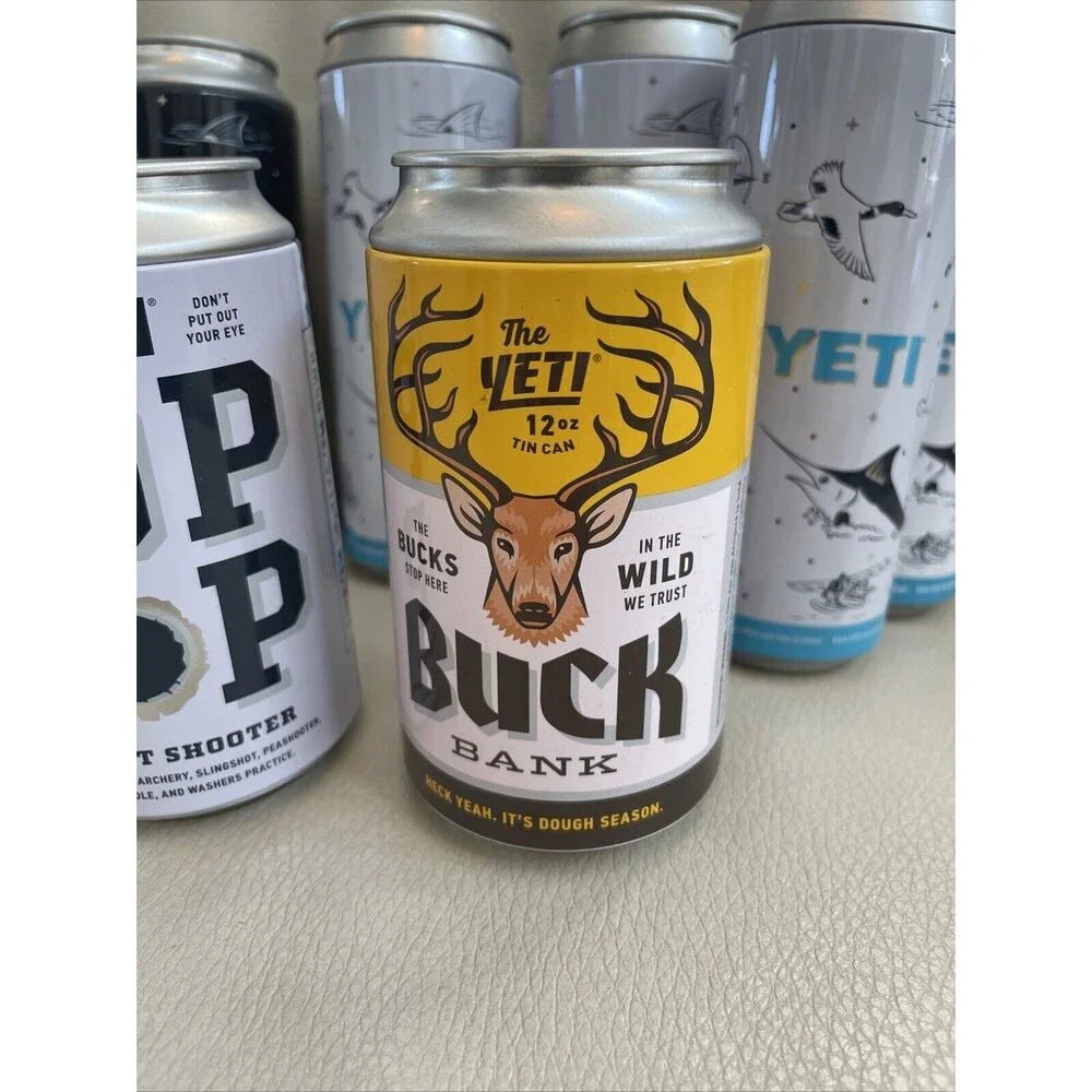Yeti Limited Edition Cans Stash Storage container Can Lot Of 8 With Stickers